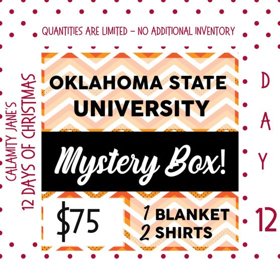 MYSTERY BOX: OK STATE University (1 Blanket + 2 Shirts)