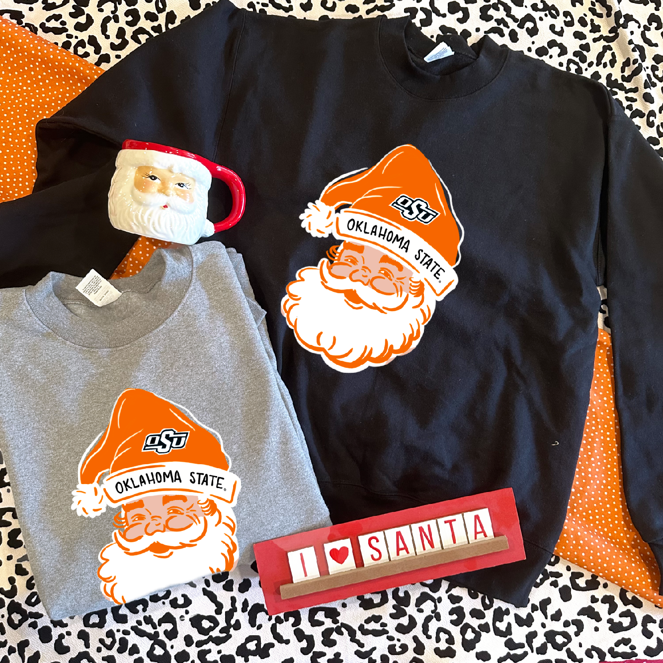 CHRISTMAS 2023: OK STATE Santa! (SWEATSHIRT)