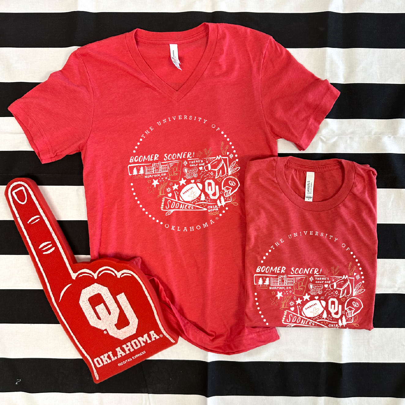 UNIV. OF OK 2024: OU Circle Storyboard (BELLA CANVAS VNECK)