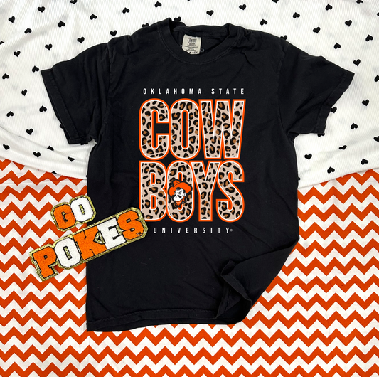 OK STATE 2024: Cowboys Bold Leopard (COMFORT COLORS SHORTSLEEVE)