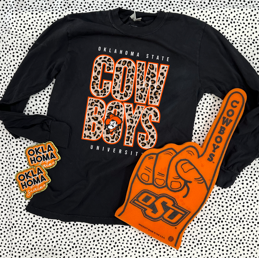 OK STATE 2024: Cowboys Bold Leopard (COMFORT COLORS LONGSLEEVE)