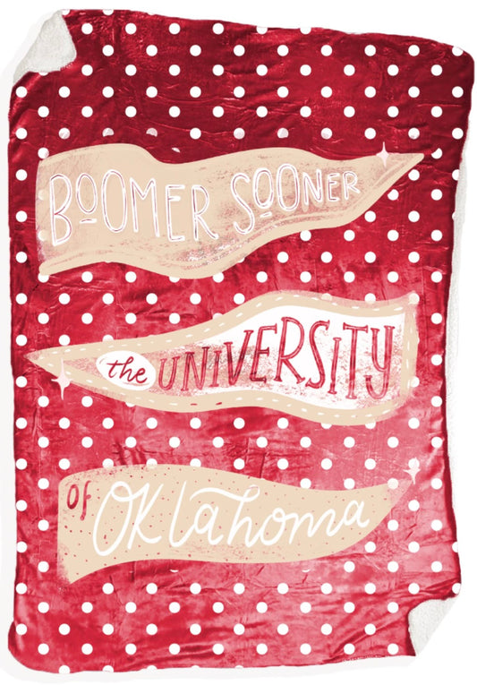 UNIV. of OK 2024: OU Boomer Sooner Pennant Flags *BLANKET*