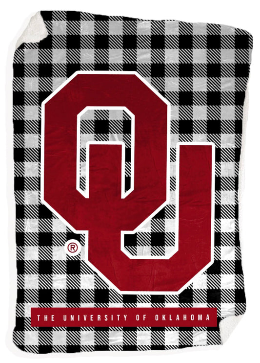 UNIV. of OK 2024: OU Buffalo Check Logo *BLANKET*