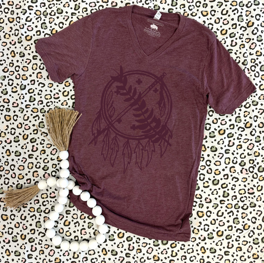 OKLAHOMA 2024: Simple Handdrawn Dreamcatcher (VNECK *multiple color options*)