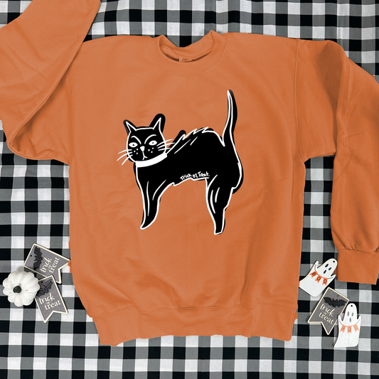 HALLOWEEN 2024: Black Cat Trick or Treat (SWEATSHIRT)