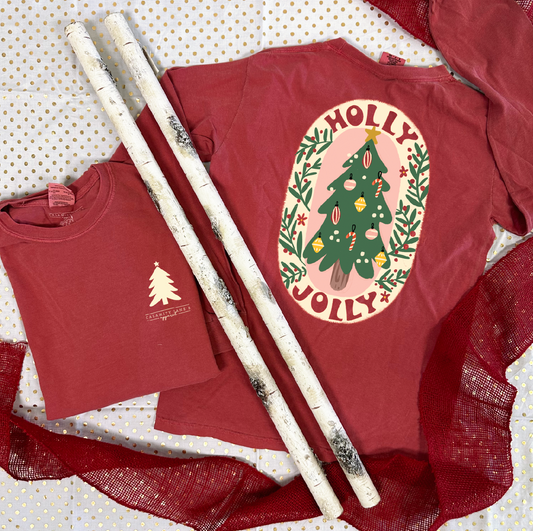 CHRISTMAS 2024: Holly Jolly Oval Tree (LONGSLEEVE)