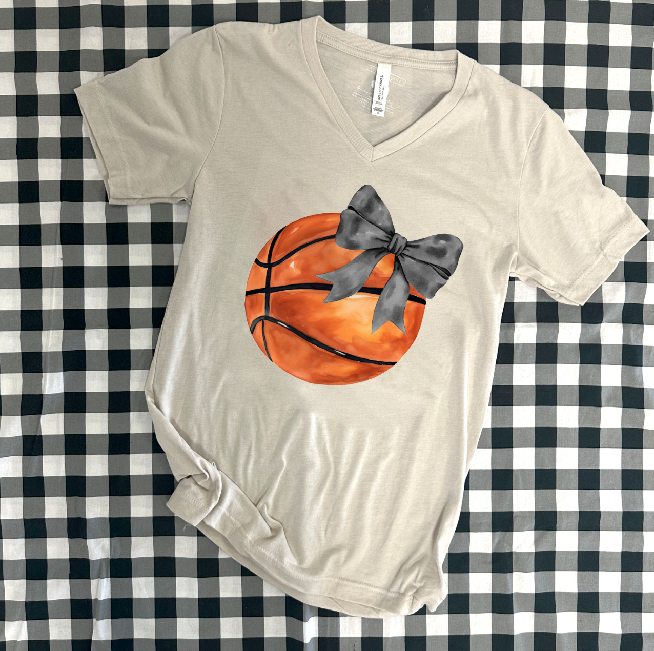 SPORTS LIFE 2024: Basketball Coquette Bow **CUSTOMIZABLE BOW & BACK** (BELLA CREW, BELLA VNECK, SHORTSLEEVE, LONGSLEEVE & SWEATSHIRT)