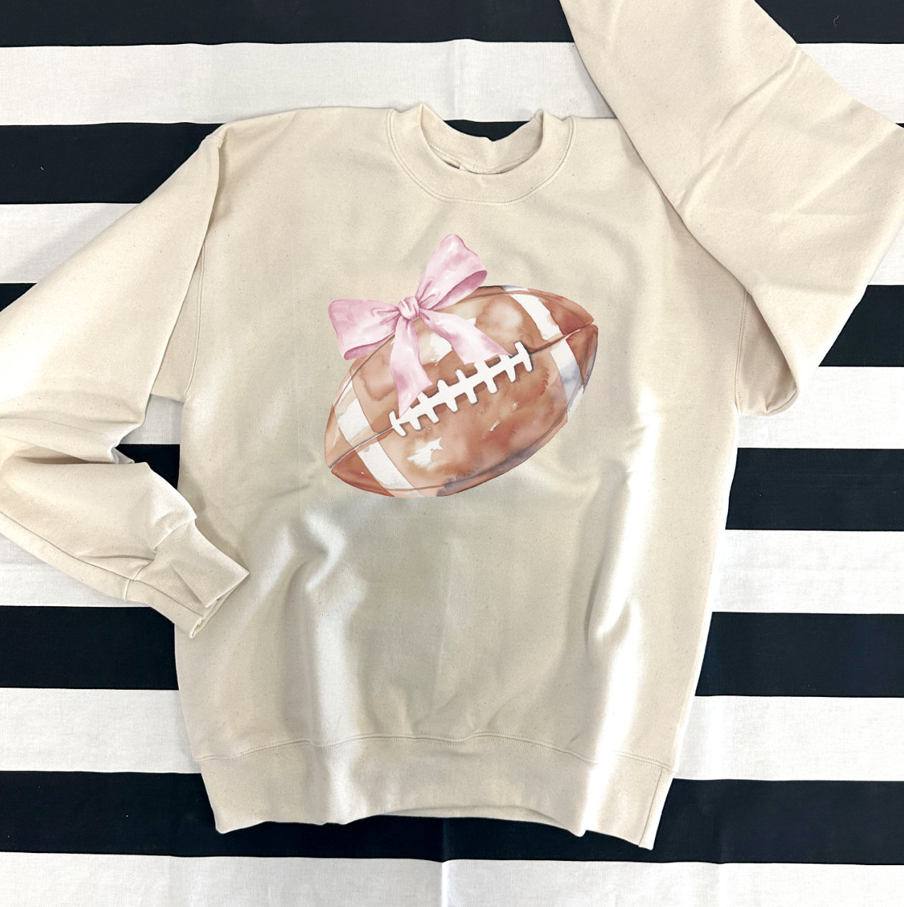 SPORTS LIFE 2024: Football Coquette Bow **CUSTOMIZABLE BOW & BACK** (BELLA CREW, BELLA VNECK, SHORTSLEEVE, LONGSLEEVE & SWEATSHIRT)