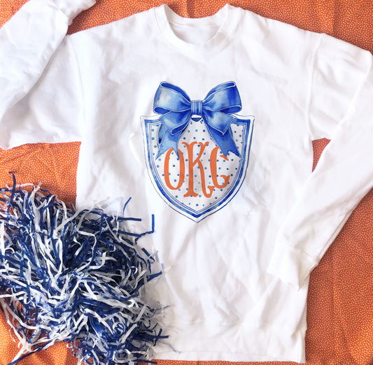 OKC SPIRIT: OKC Watercolor Monogram & Shield (SWEATSHIRT)