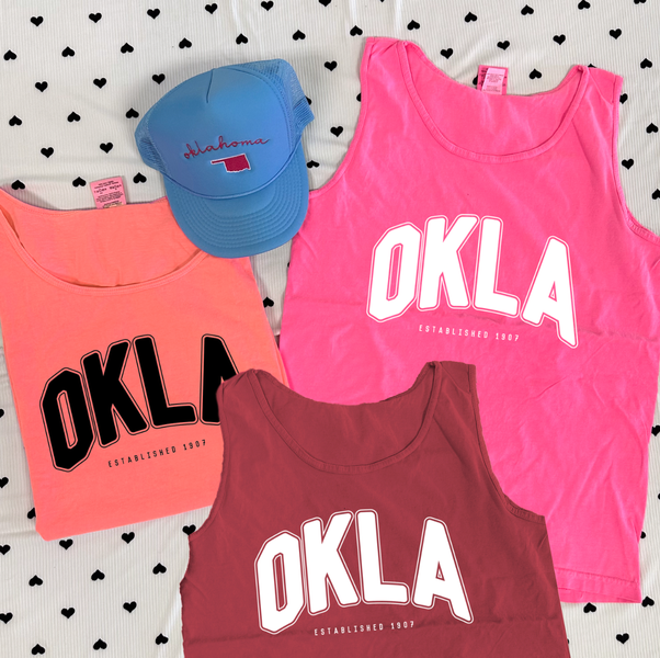 OKLA VINCENT NEON SUMMER (Comfort Colors Tank Top- CRIMSON ONLY)