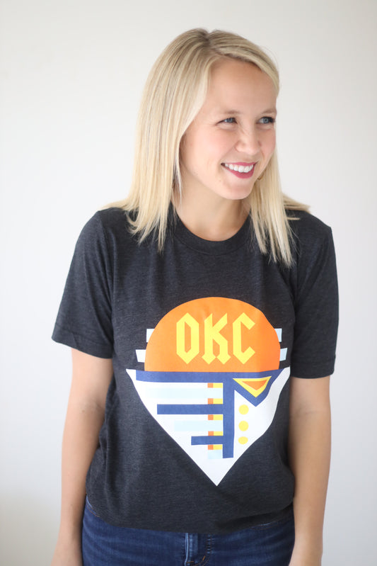 OKC SPIRIT: Modern Abstract - Crew Neck