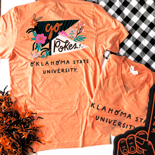 OK STATE 2021: Go Pokes Pennant Flags - VNECK