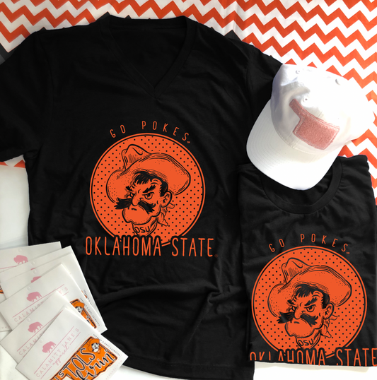 "OSU" Pistol Pete, Go Pokes! (VNECK)