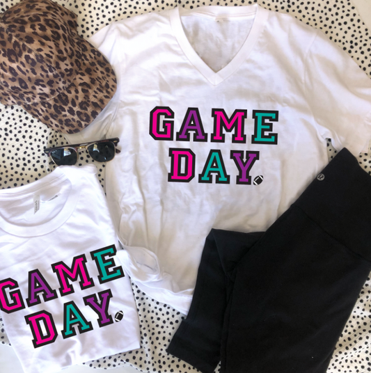 SPORTS LIFE (FALL 2022): Game Day Varsity Letters (VNECK or CREW NECK)