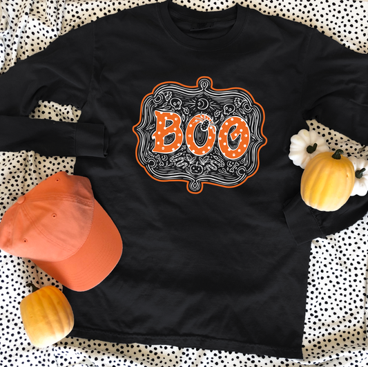 HALLOWEEN 2022: BOO Chalk Art & Polkadots (LONGSLEEVE)